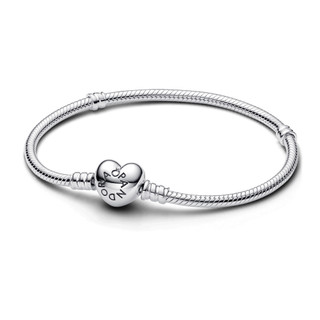 [Deal Độc Quyền] Vòng Tay Pandora Moments Bạc Dây Rắn Khóa Trái Tim 590719
