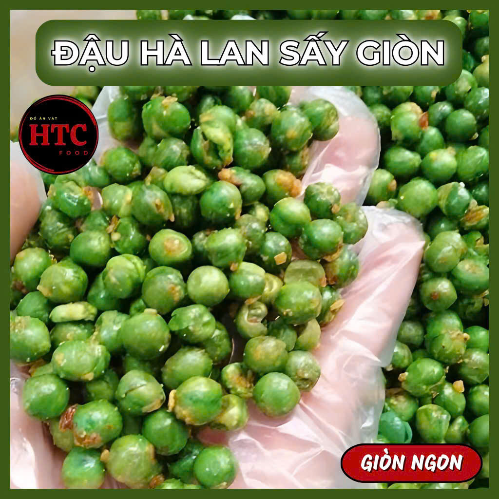 Đậu Hà Lan sấy giòn vị muối đặc biệt nhà làm, đậu Hòa Lan rang muối giòn thơm, 500g/1kg, HTC Food