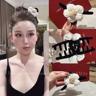 kẹp hoa đan len phụ kiện tóc ngọt ngào nhẹ nhàng