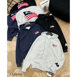 Áo Khoác Hoodie Nam Nữ Aastu [ Thêu Cờ] Mỹ Chất Nỉ Bông Cao Cấp Có Dây Kéo Mũ Chùm Danh Cho Boy phố