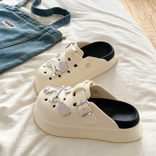 Dép sục nữ đế cao 5cm kèm charm Mèo nơ bạc SR V2 kiểu sandal dễ thương năng động Mita CS-199