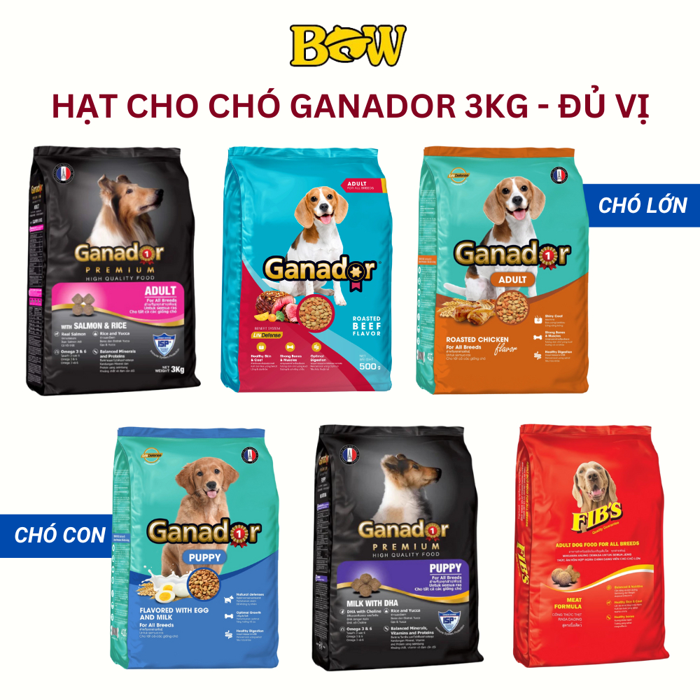 Thức Ăn Ganador Cho Chó Con Và Chó Lớn, Hạt Chó Hỗn Hợp 3kg Nhiều Vị ...