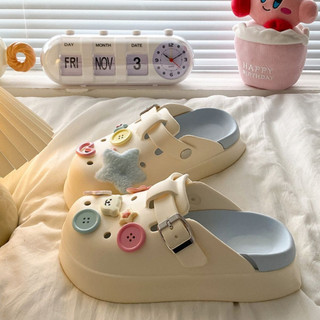 Dép sục nữ đế cao 5cm kèm charm Ngôi sao lông Mita SR V2 kiểu sandal dễ thương năng động CS-201