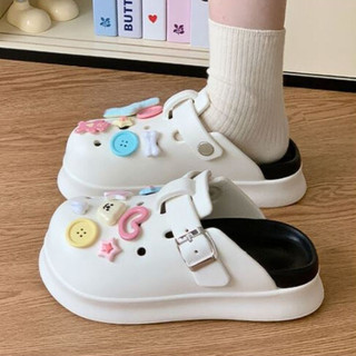 Dép sục nữ đế cao 5cm kèm charm Ngôi sao lông Mita SR V2 kiểu sandal dễ thương năng động CS-201
