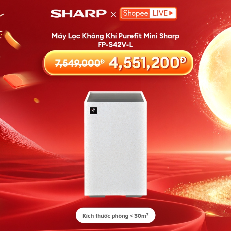 [Sharp x Shopee Live] Máy Lọc Không Khí Sharp Purefit Mini FP-S42V-L ...