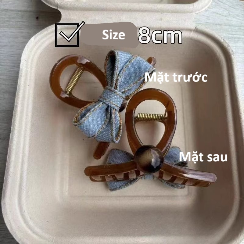 Kẹp tóc nơ bò trẻ trung size 8, 13cm thanh lịch phong cách Hàn Quốc phụ kiện tóc nữ xinh