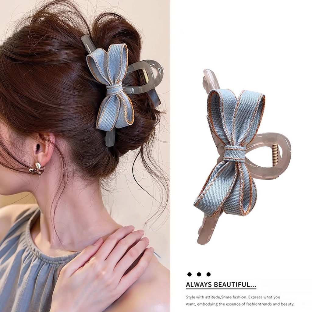 Kẹp tóc nơ bò trẻ trung size 8, 13cm thanh lịch phong cách Hàn Quốc phụ kiện tóc nữ xinh