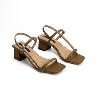 Giày Sandal Gót Vuông 5P Quai Ngang HADU M5120 Chất Da PU Vân Cao Cấp Đế TPR Chống Trượt BH 12T