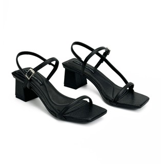 Giày Sandal Gót Vuông 5P Quai Ngang HADU M5120 Chất Da PU Vân Cao Cấp Đế TPR Chống Trượt BH 12T