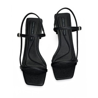 Giày Sandal Gót Vuông 5P Quai Ngang HADU M5120 Chất Da PU Vân Cao Cấp Đế TPR Chống Trượt BH 12T
