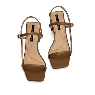 Giày Sandal Gót Vuông 5P Quai Ngang HADU M5120 Chất Da PU Vân Cao Cấp Đế TPR Chống Trượt BH 12T