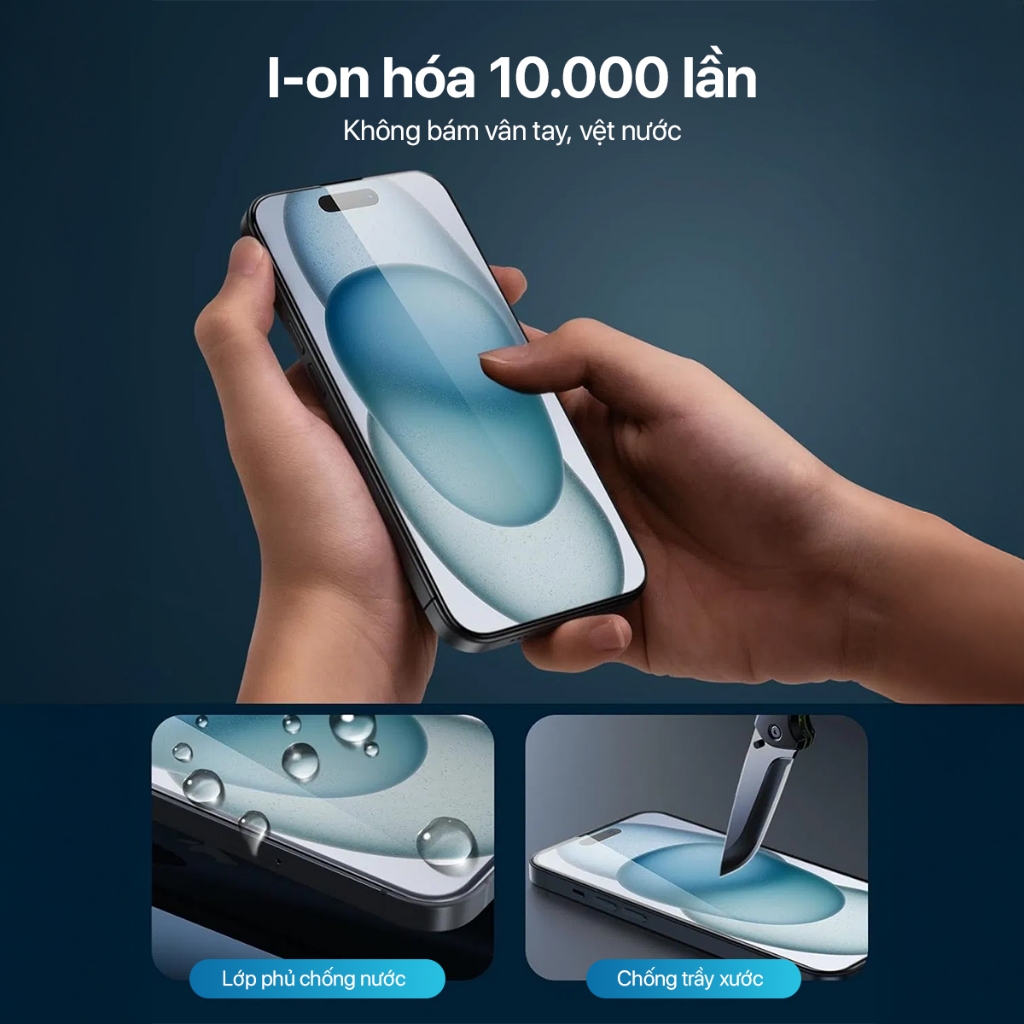 Kính Cường Lực iPhone Chống Nhìn Trộm Tự Dán 17 16 15 14 Pro Max Viền Mỏng Hạn Chế Vân Tay NEOVIX