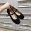 Giày búp bê nữ chất da lộn quai ngang mix nơ êm mềm chân
