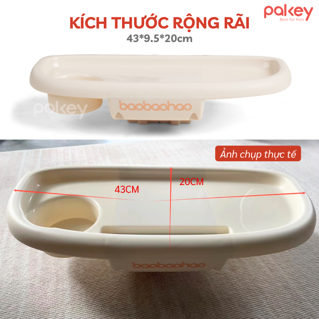 [PHỤ KIỆN] Khay Ăn Dặm Cho Xe Đẩy Baobaohao V16, V16 Plus Tiện Lợi Cho Bé, Khay Kèm Xe Đẩy Nhựa Nguyên Sinh An Toàn