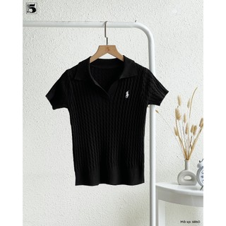 Áo Len Tay Ngắn Thiết Kế Cổ Bẻ Lịch Sự, Chất Liệu Co Giãn, Thoáng Mát, Form Freesize Dễ Mặc, Dễ Phối Đồ 6860