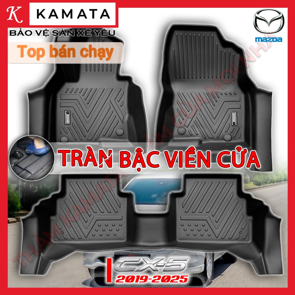 Thảm lót sàn ô tô Mazda CX5 2018 - 2025 đúc nguyên khối TPV (3 tấm/Bộ) KAMATA