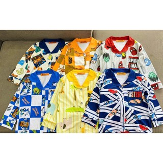 Bộ thun lạnh in 3D Ann's Kids tay dài quần dài pijama cho bé trai mặc ngủ chất mềm mịn mát họa tiết siêu nhân, xe hơi