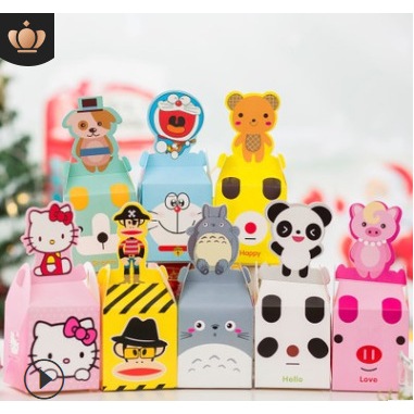 Set 100 hộp quà tặng cho bé, hộp giấy đựng bánh kẹo, hộp quà sinh nhật siêu đẹp siêu dễ thương - K270
