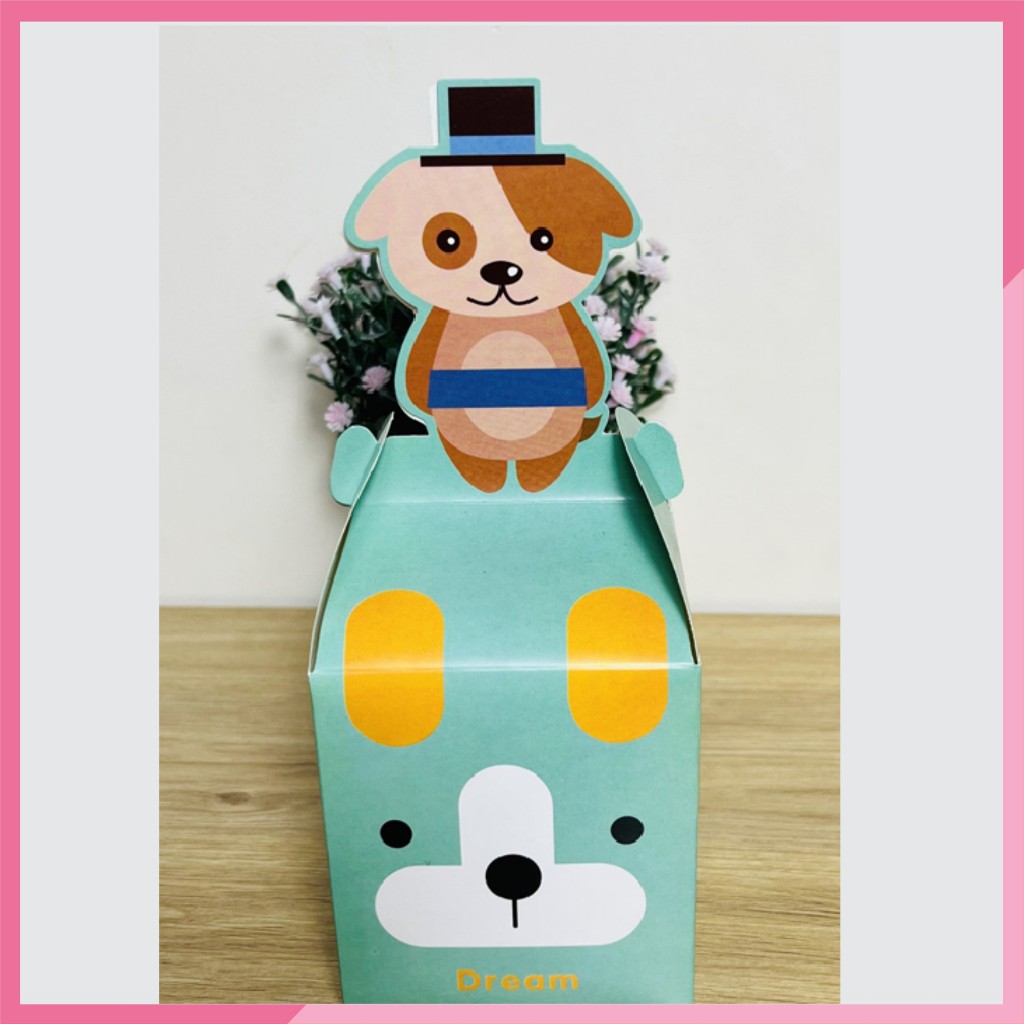 Set 100 hộp quà tặng cho bé, hộp giấy đựng bánh kẹo, hộp quà sinh nhật siêu đẹp siêu dễ thương - K270