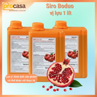 Siro vị lựu Boduo 1 lít (1kg) - Nguyên liệu pha chế chính hãng