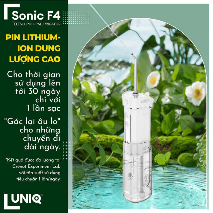 Tăm nước UNIQ Sonic F4 máy tăm nước mini gấp gọn vệ sinh răng miệng tam nuoc du lịch cầm tay nhỏ gọn chống thấm nước – 2
