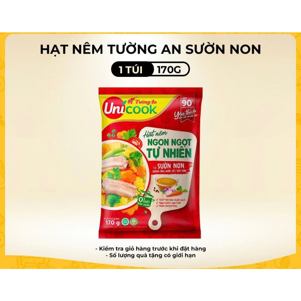 [Date 29/12/2026] Quà Tặng Không Bán: Hạt nêm Tường An Unicook Sườn Non 170g