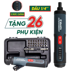 Máy Vặn Ốc Vít Điện Workfix WF-SD0405 | 4.0V, 350rpm, Đầu Vít 6.35mm, Tặng Hộp Phụ Kiện