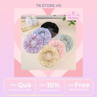 Mũ Trùm Tóc 2 Lớp Chống Nước Cao Cấp - Nón Tắm/Ủ Tóc Họa Tiết Ngôi Sao Dày Dặn (PEVA)