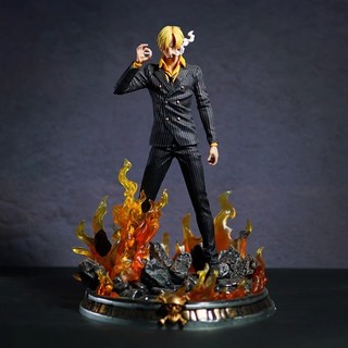 Tượng Sanji Hắc Cước One Piece GK Phát Sáng - Hiệu Ứng Lửa - Mẫu Dream 38cm - Quà Tặng Sưu Tầm