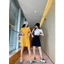 Set: Áo croptop khoét vai+quần lửng chéo Cati 4 màu A2310