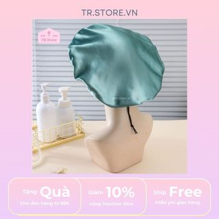 Mũ Trùm Tóc Ngủ Lụa Satin Chống Xơ Rối, Rụng Tóc - Nón Ngủ Giữ Nếp Tóc Uốn Có Dây Rút/Bo Chun Tiện Lợi