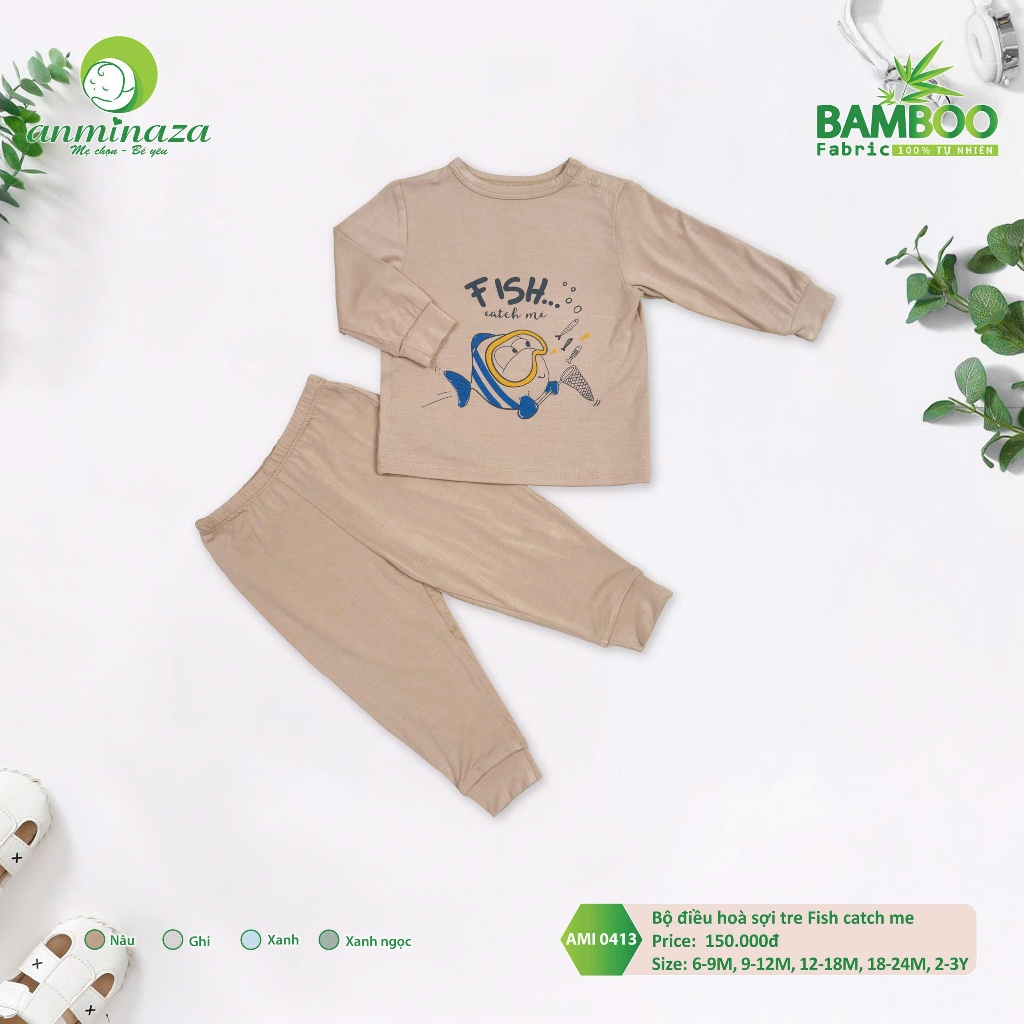 Bộ Điều Hòa Fish Catch Me Vải Sợi Tre An Toàn Thấm Hút Tốt - Hàng Chính Hãng AMI0413