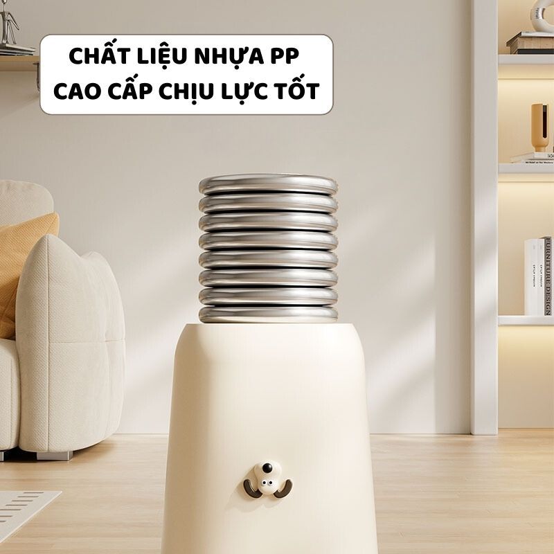 Thùng Rác Có Nắp Kèm Sticker ENODA HOME, Thùng Đựng Rác Decor Trang Trí Văn Phòng Nhựa PP Cứng Cáp TR035
