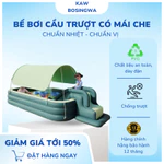 Bể bơi phao cho bé có cầu trượt và mái che nắng, Bể bơi bơm hơi đáy chống trượt an toàn cho bé — ảnh 1