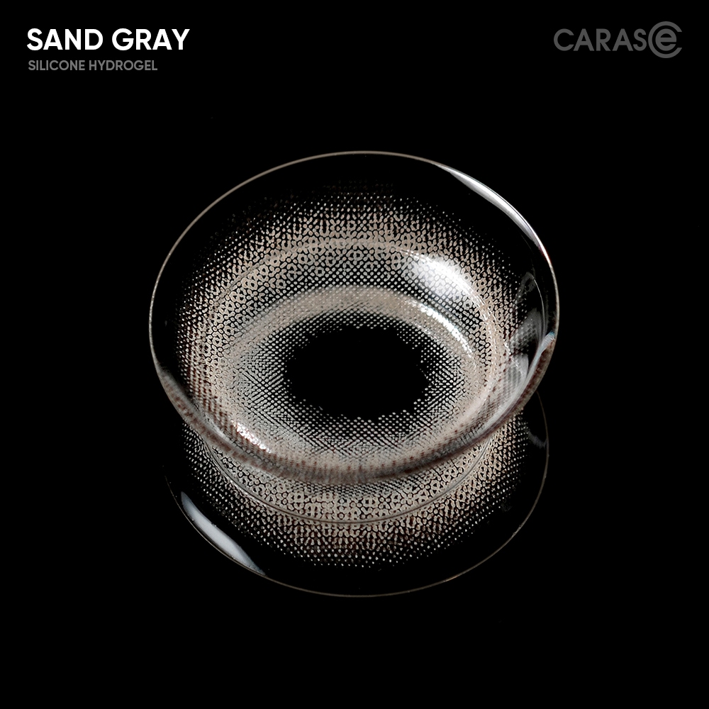 [1 chiếc] Kính áp tròng khoá ẩm 12H 1 Tháng Màu Xám Khói Ánh Nâu CARASE, Lens cận SAND GRAY
