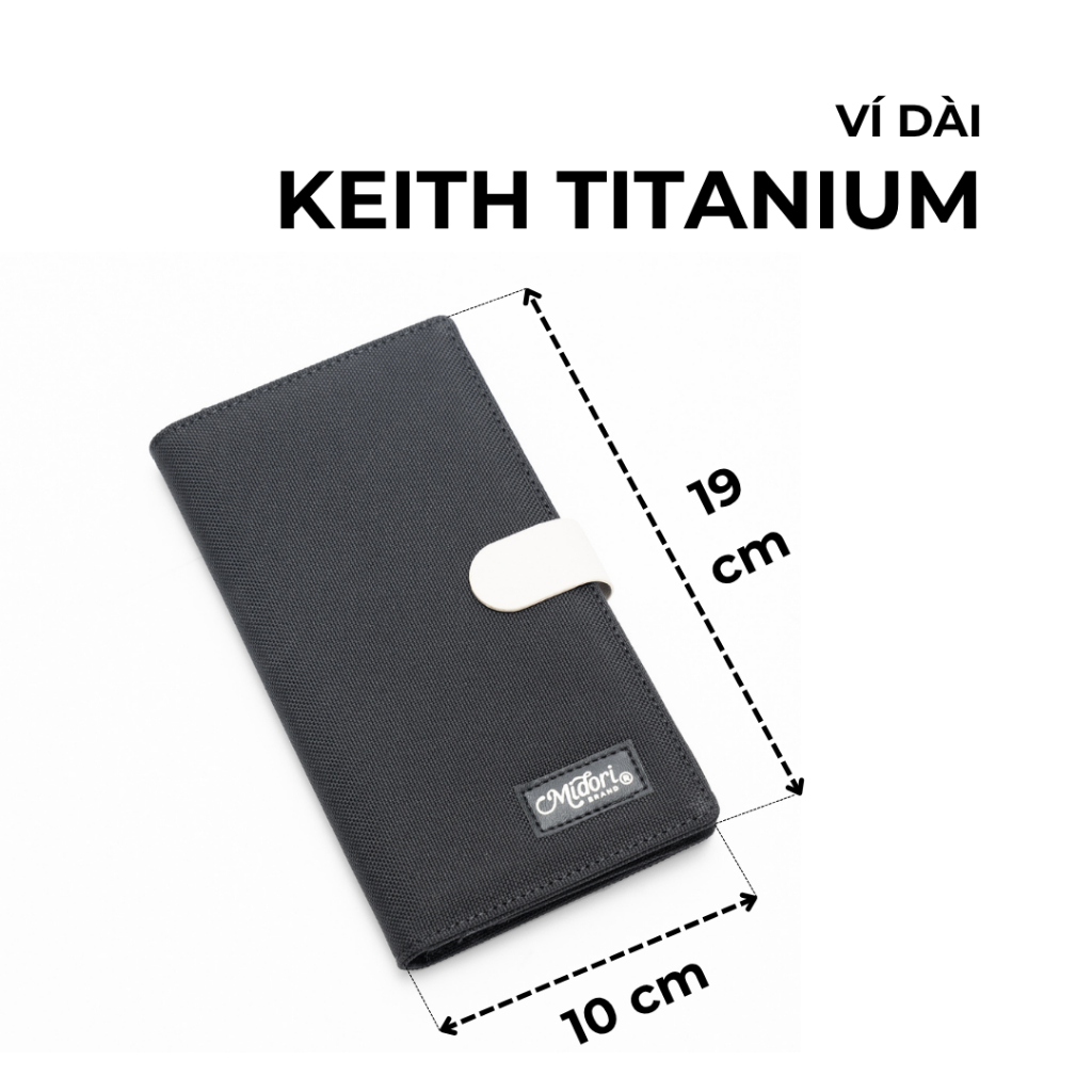 Ví Vải Đứng Nam Nữ KEITH TITANIUM Bóp Đựng Tiền Thẻ Nhiều Ngăn Polyester | Mi Midori
