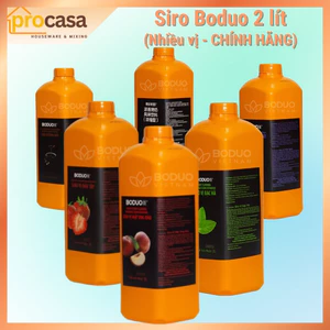 Siro Boduo 2 lít - (Đào - Dâu - Việt Quất - Táo Xanh - Chanh Leo - Đường Đen - bạc hà - vị lựu) - Pha chế