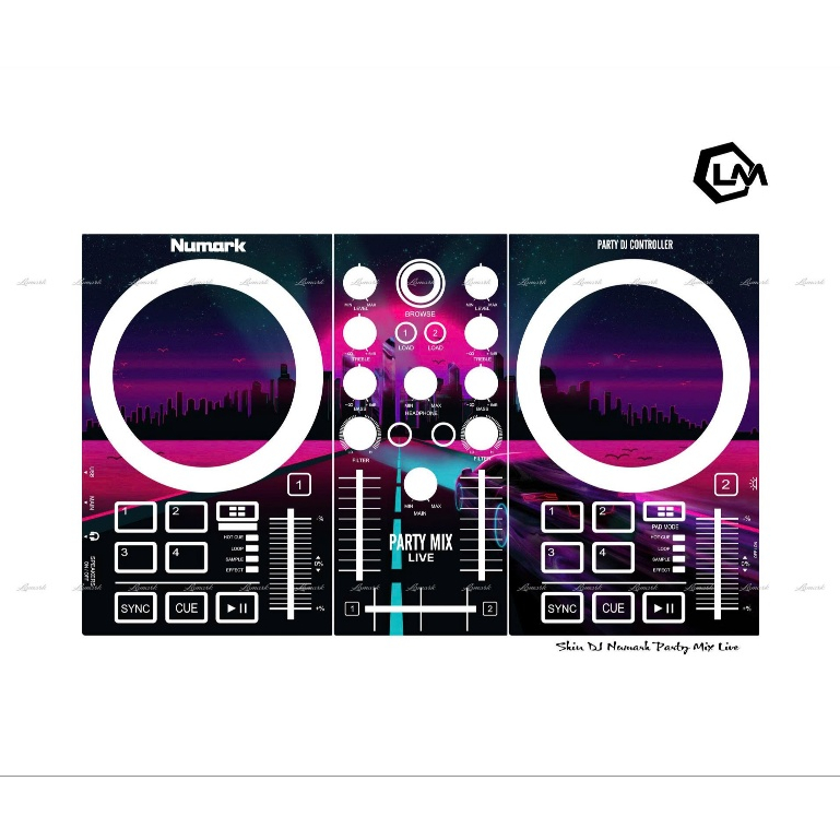 Tấm Dán Skin DJ Numark Mixtrack Party Live, Skin In Theo Yêu Cầu IB Shop Để Gửi Mẫu