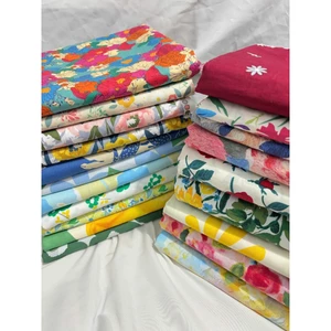 Vải Thô Hoa COTTON nhiều màu BÁN LẺ GIÁ SỈ khổ 1m5 phù hợp may đồ đôi gia đình - váy bé gái