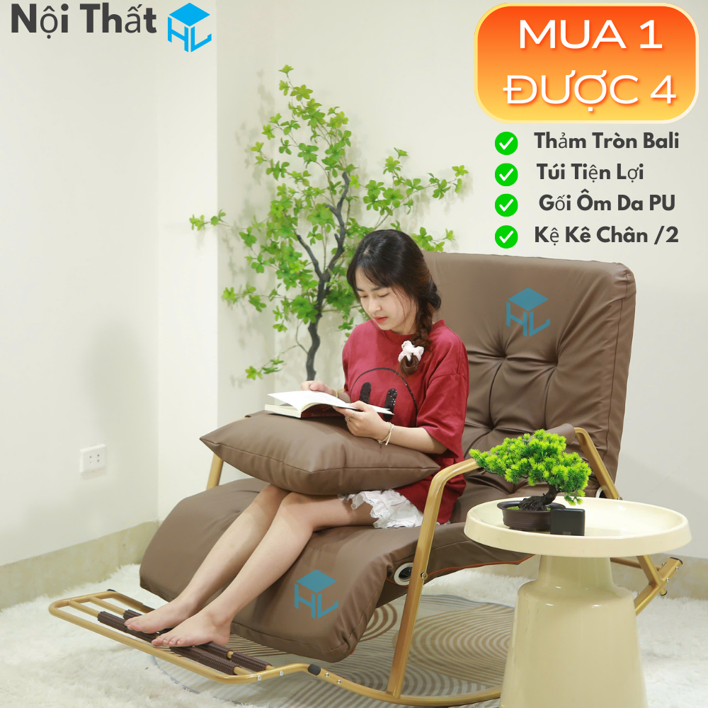 Ghế Thư Giãn Bập Bênh Đôi Hai Người HOL BB04  Điều Chỉnh 5 Cấp Độ Dài 1m6 Dành Cho Mọi Nhà Bảo Hành 3 Năm TẶNG 4 Món | BigBuy360 - bigbuy360.vn