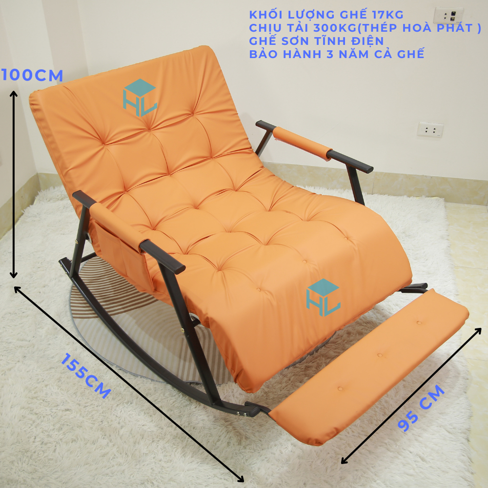 Ghế Thư Giãn Bập Bênh Đôi Hai Người HOL BB04  Điều Chỉnh 5 Cấp Độ Dài 1m6 Dành Cho Mọi Nhà Bảo Hành 3 Năm TẶNG 4 Món | BigBuy360 - bigbuy360.vn