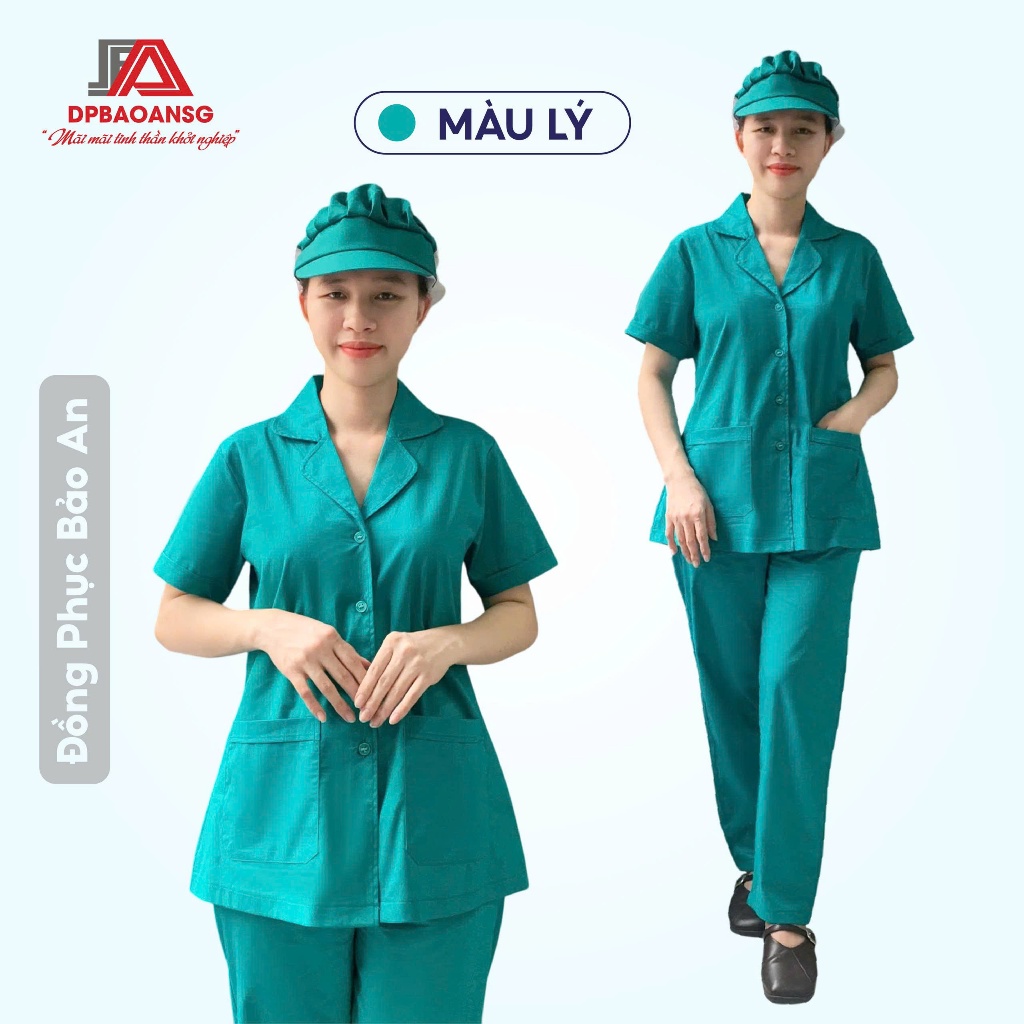 Bộ Quần Áo Tạp Vụ, Cấp Dưỡng, Hộ Lý, Công Nhân – Vải Cotton Thoáng Mát, Nhiều Màu