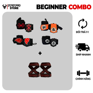 Combo Quấn Cổ Tay & Straps Gym VALHALLA – Phụ Kiện Tập Gym Hỗ Trợ Deadlift, Cử Tạ, Powerlifting, Tăng Sức Nắm & Giữ Tạ