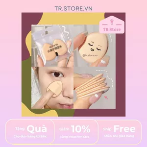 Set 2 mút trang điểm mini đầu ngón tay Gecomo dành cho cushion, đánh nền, che khuyết điểm,...