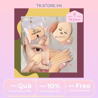 Set 2 mút trang điểm mini đầu ngón tay Gecomo dành cho cushion, đánh nền, che khuyết điểm,...