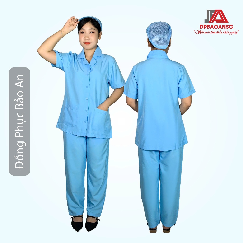 Bộ Quần Áo Tạp Vụ, Cấp Dưỡng, Hộ Lý, Công Nhân – Vải Cotton Thoáng Mát, Nhiều Màu