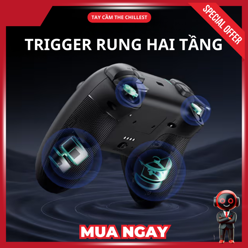 Tay cầm chơi game EasySMX X05 Pro – Joystick Hall Effect, Cò rung 2 tầng, Polling rate 1000Hz, chống ồn, BH 12T | BigBuy360 - bigbuy360.vn