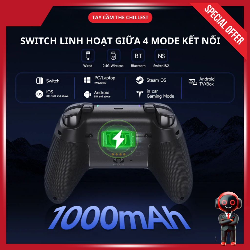 Tay cầm chơi game EasySMX X05 Pro – Joystick Hall Effect, Cò rung 2 tầng, Polling rate 1000Hz, chống ồn, BH 12T | BigBuy360 - bigbuy360.vn