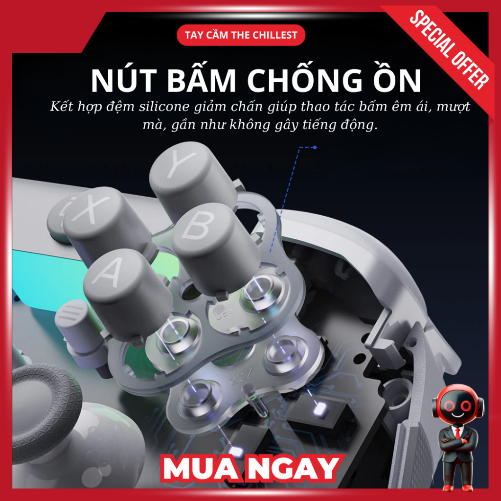 Tay cầm chơi game EasySMX X05 Pro – Joystick Hall Effect, Cò rung 2 tầng, Polling rate 1000Hz, chống ồn, BH 12T | BigBuy360 - bigbuy360.vn