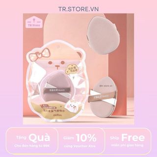 Mút cushion giọt nước Malian gấu nâu kèm hộp đựng